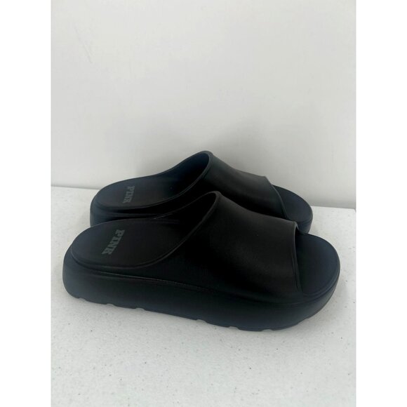 VS Pink 7/8 Black EVA Slide Sandals Platform Chunky Pool Shower Beach Shoes - Picture 1 of 10